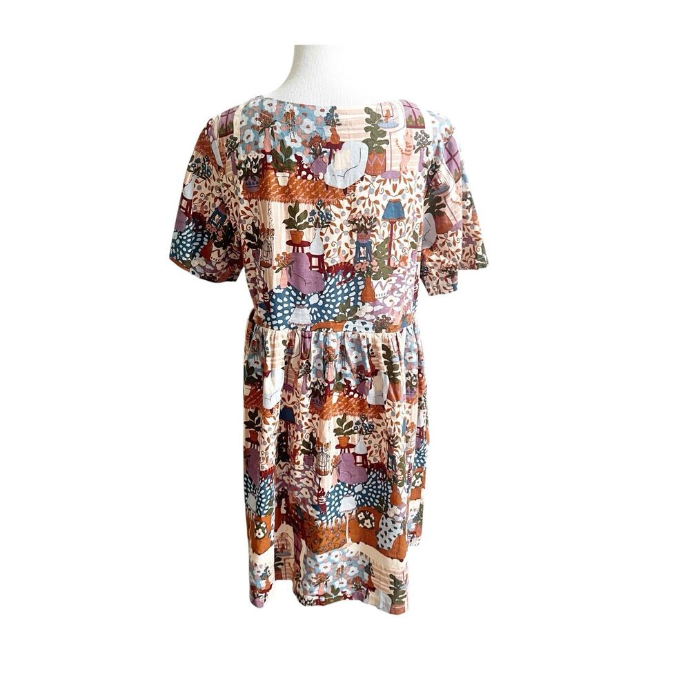Princess Highway Modcloth Babyoll Dress “Lounging Cat Lair”Cottagecore Size 10 - Picture 3 of 11